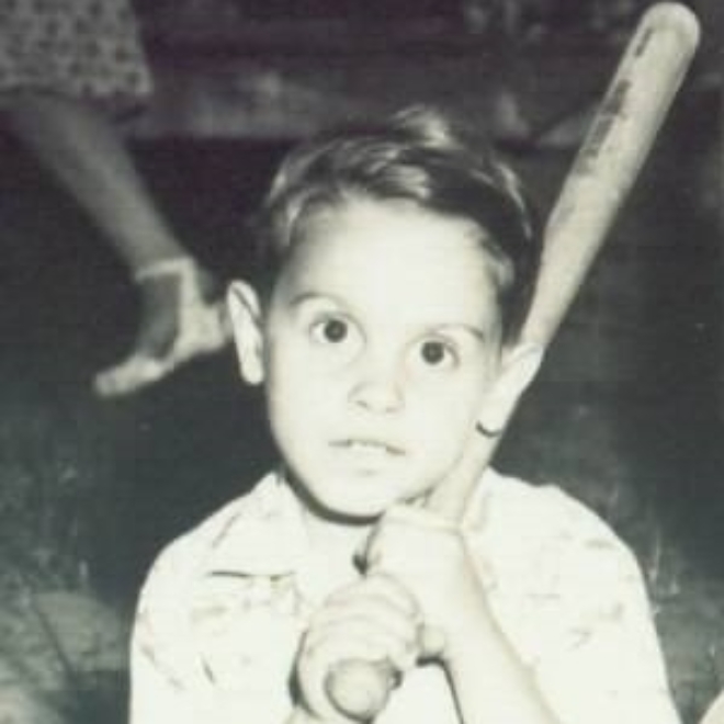 Bob with bat 1952